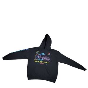 PlayStation Men's Black Hoodie with Neon Graphics